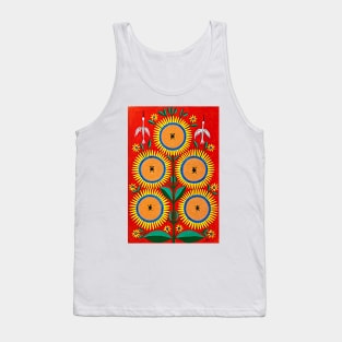 Maria Prymachenko, Sunflower with Bees, Famous Ukrainian Artist, Ukrainian Gift, Ukrainian Folk Art Tank Top